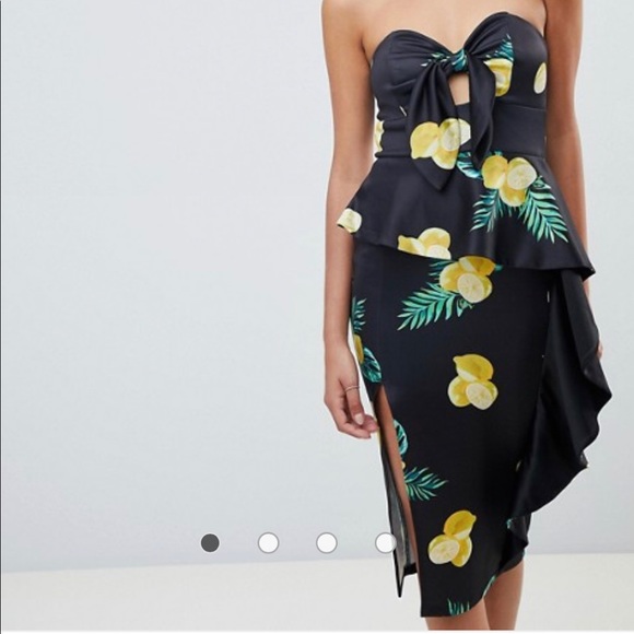 asos lemon print dress